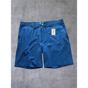 NWT Peter Millar Shackleford Hybrid Shorts 40 Sailor Blue Gingham Golf Swim 9"